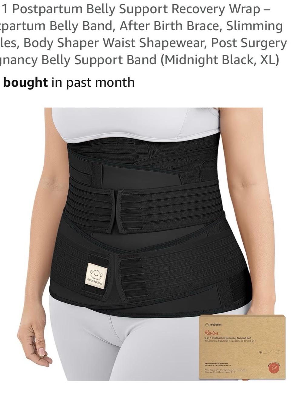 WAISTRAINER/Postpartum Belly Support Recovery Wrap – Black by